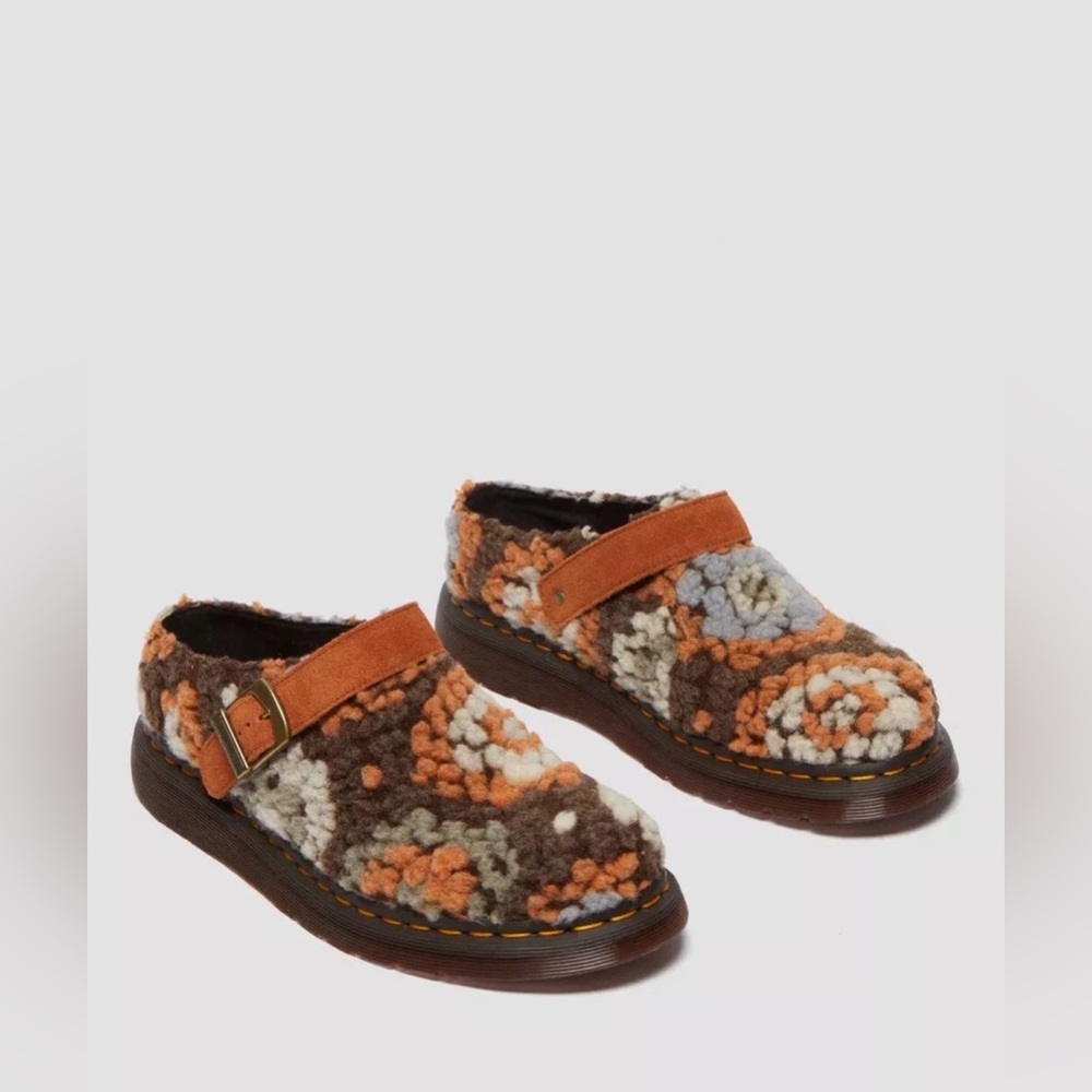Dr Martens Isham Crochet Wool Mules Shoes 31824374 Men’s sz 11 Tan Brown Orange